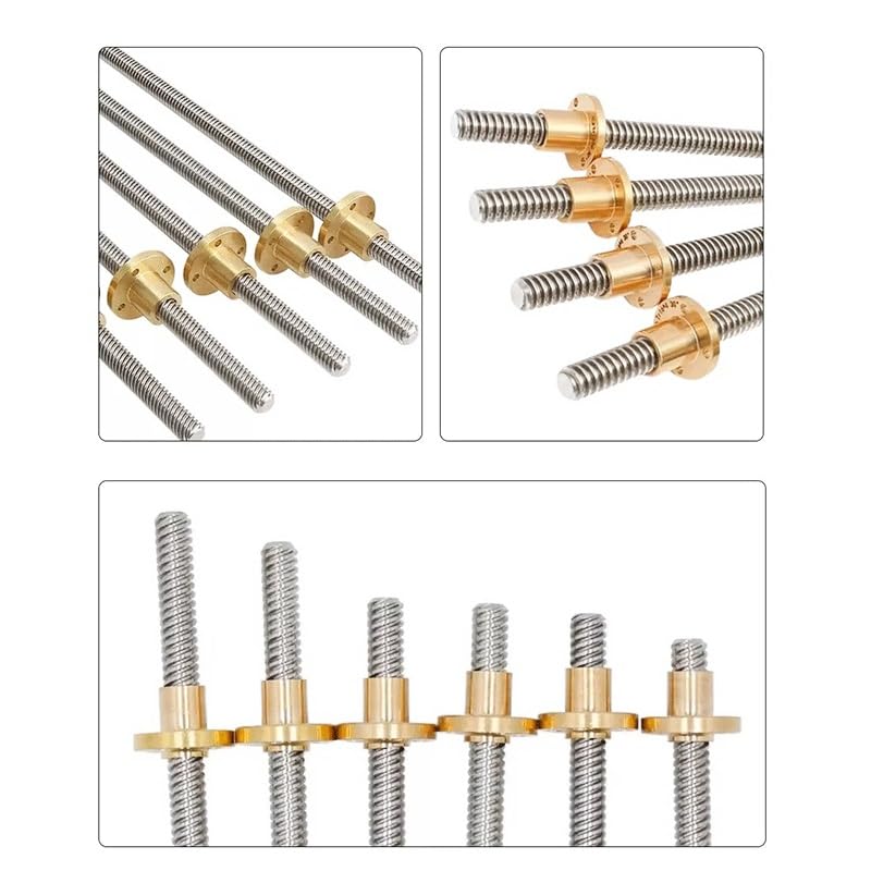 Tornillo T12 de acero inoxidable, paso de 12mm y 3mm for tuerca de husillo trapezoidal de impresora(550mm)