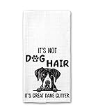 FundingCharlee It's Not Dog Hair It's Great Dane Glitter Kitchen Towel - Dog Lovers Gifts - Dog Towels - Kitchen Decor - Dog Lovers Great Dane Owners Gifts - Gift Idea for Birthday - Christmas