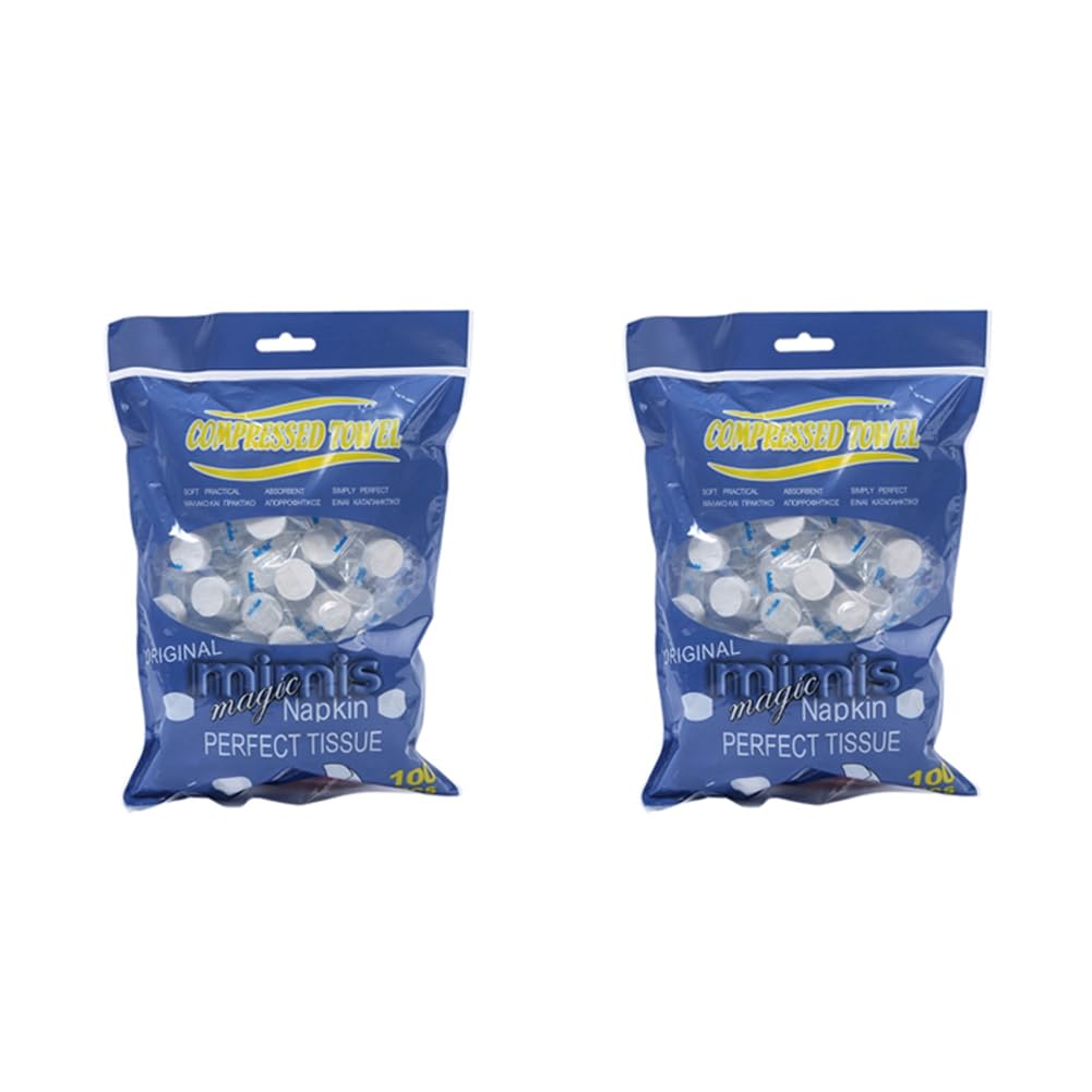 Hndhbfgrt 200Pcs Disposable Compressed Towels Tablet Capsules Washcloth Travel Camping