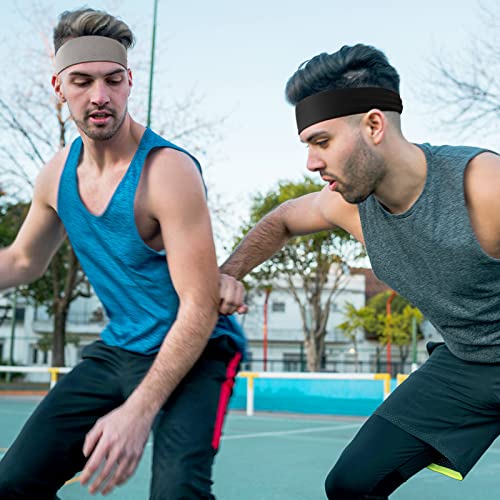 Image of 9 pcs Sweatbands for Men Workout Sport Headbands for Men Camo Headband Sweat Absorbing Headband Wide Sweatband for Head Basketball Football Cycling Running Yoga, 4.7 x 9.8 Inch