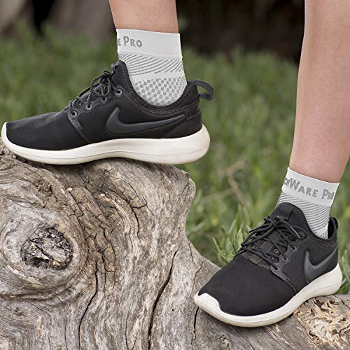 Techware Pro Ankle Brace Compression Sleeve - Relieves Achilles Tendonitis, Joint Pain. Plantar Fasciitis Foot Sock With Arch Support Reduces Swelling & Heel Spur Pain. (White, L/Xl) #TOP6