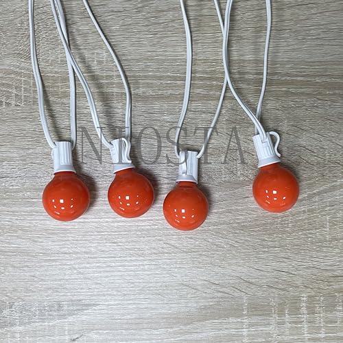 NIOSTA 25 Pack G40 Replacement Bulbs,5W 120V Incandescent Glass Bulbs,for E12 Outdoor String Lights,Ceramic Orange by NIOSTA - Image 4