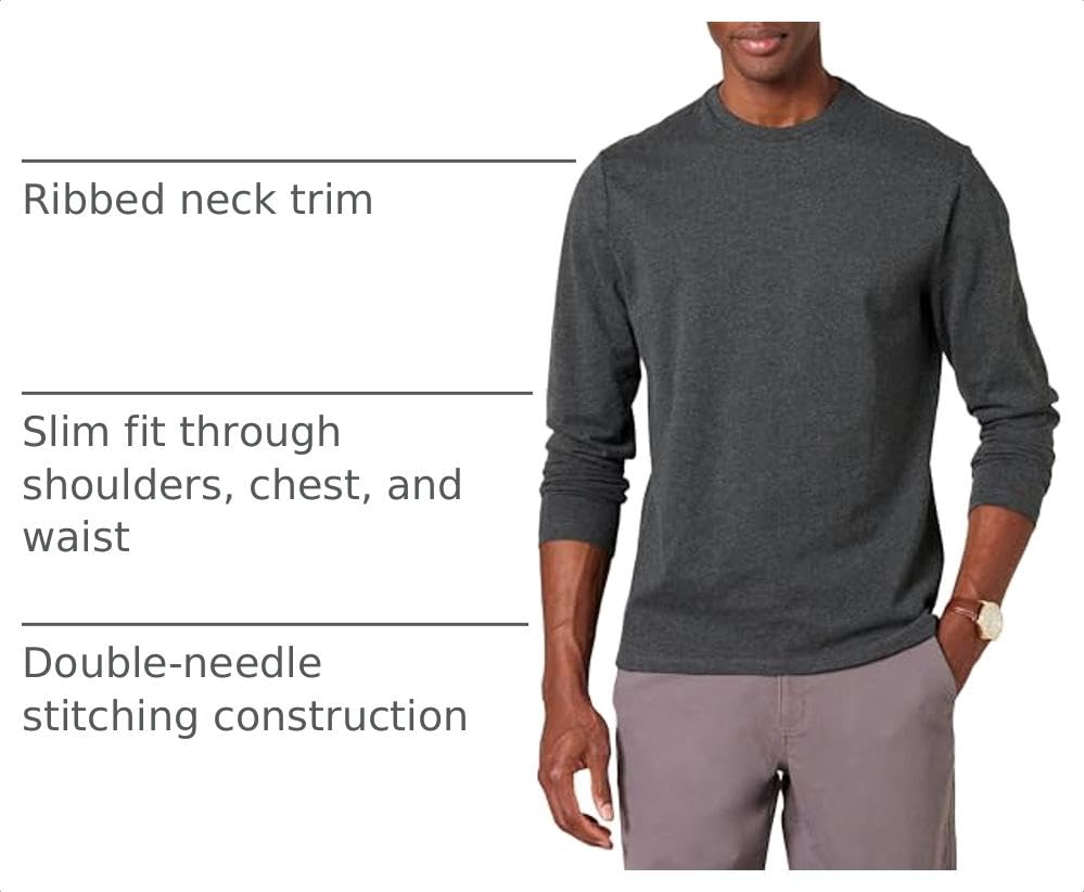 Image of Amazon Essentials Men's Slim-Fit Long Sleeve T-Shirt