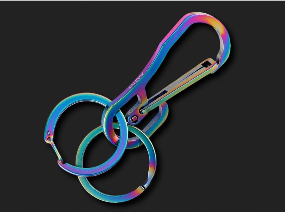 Titanium Carabiner Keychain Clip,Quick Release Car Key Chain Rings,Small Carabiner Hooks Keychain for Traveling