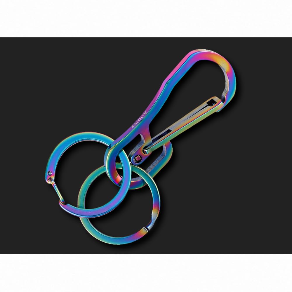 Titanium Carabiner Keychain Clip,Quick Release Car Key Chain Rings,Small Carabiner Hooks Keychain for Traveling