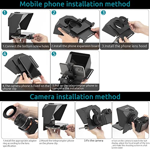 Jirvy Teleprompter With Remote Control Portable Teleprompter Wide Angle Lens Support Smartphone Dslr Camera Video Recording #TOP1
