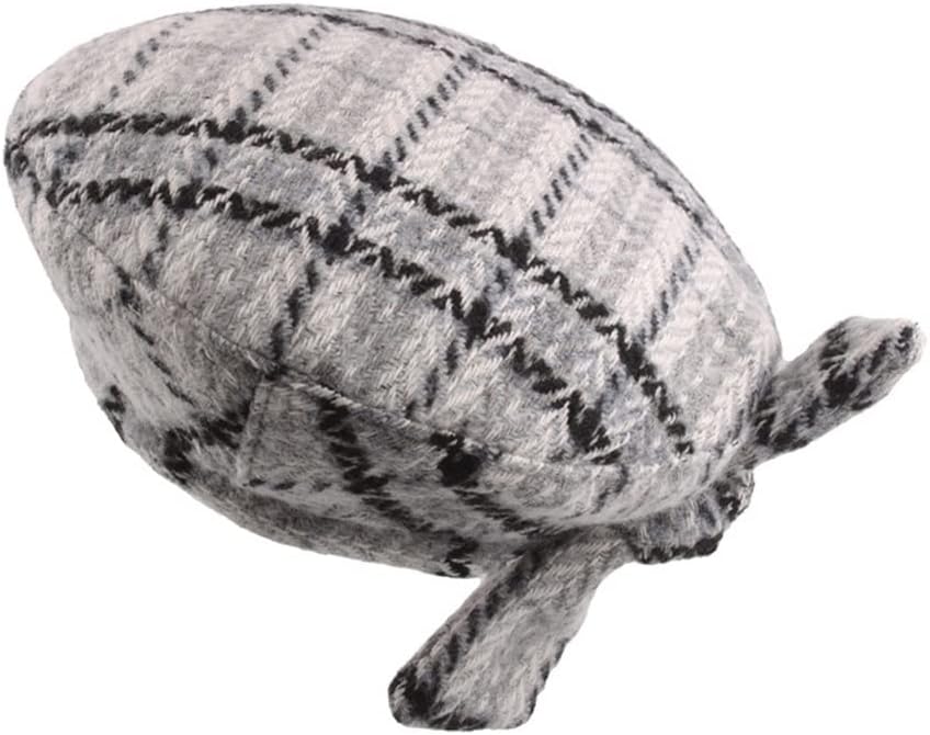 JSEIAJB Autumn and Winter Wool Thread Blended Knitted Beret Ladies Painter Cap Woolen Hat