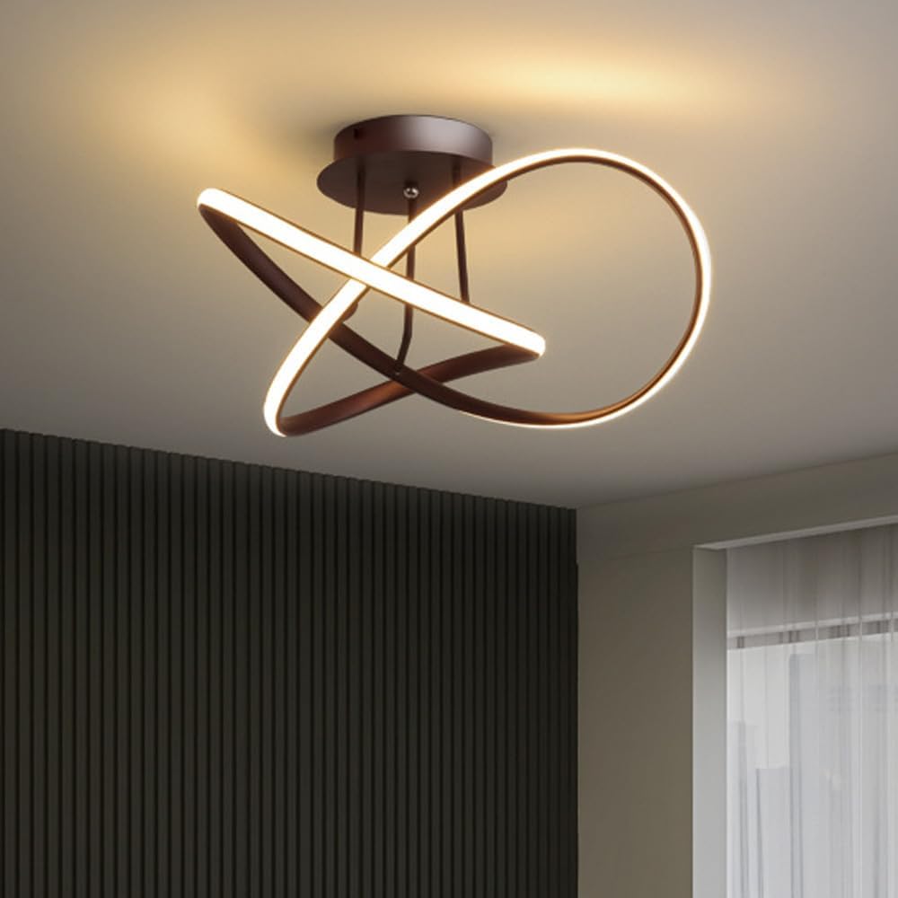 Spiral Shape LED Ceiling Light Modern Living Room Ceiling Lamp Linear Bedroom Ceiling Lamps Fixture,3000K-6500K Dimmable with Remote Control Restaurant Indoor Ceiling Lighting