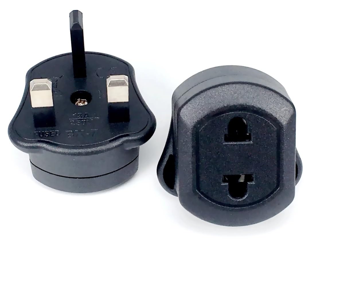 (2 Pack) Shaver Plug Adaptor Shaving Toothbrush Adapter Epilators Bathroom UK to 2 Pin 3 Tools & Hardware,Euro UK Plug Adapter, US UK Travel Plug