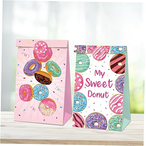 Luxshiny 3 Partidas saco de embalagem saquinhos de guloseimas de papel saco de doces de rosquinha ad