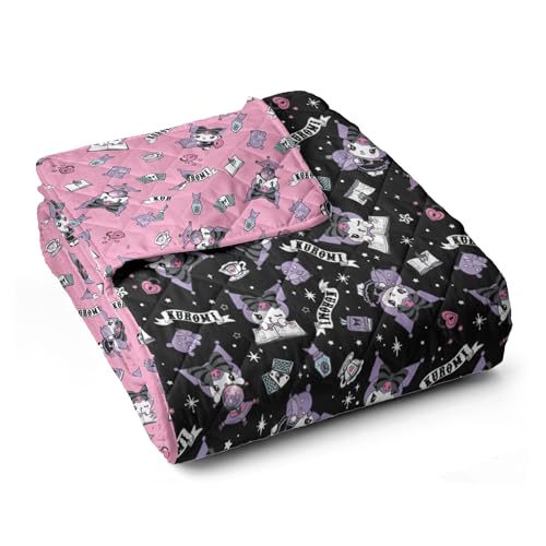Image of Sanrio Kuromi Anime Comfy Throw - Soft Quilted 60x80 Reversible for Couch, Bed, Adults & Kids