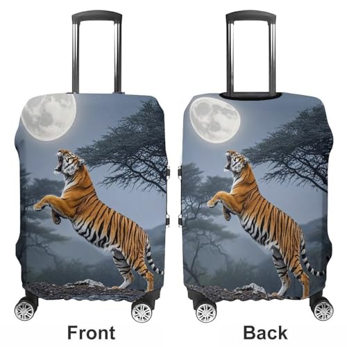 Tiger Moon Luggage Cover, Elastic Luggage Protector Fits 19-32in Suitcases, Washable & Anti-Scratch Suitcase Cover for Men Women XL3