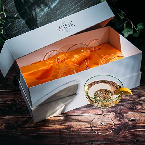 12 Oz Margarita Cocktail Glasses + Colorful Party Rims | Set Of 4 | Heavy Duty, Thick, Hand Blown, Classic Frozen Drinks Stemware + Fun Mexican Gift Box, Great Gifts! Fiesta Party Decoration Glasses #TOP5