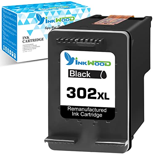 Inkwood 302XL Kompatibel für HP 302 Schwarz Druckerpatronen, hp 302 XL Schwarz für HP DeskJet 1110 2130 3630 3636 3639 OfficeJet 3830 3831 3833 5230 5264 Envy 4524 4525 Cover