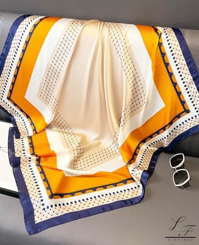 Head Scarf For Women Hair Bandana 35" Large Square Satin Wrap Sleeping Neck Silk Satin Hair Scarves Lightweight2