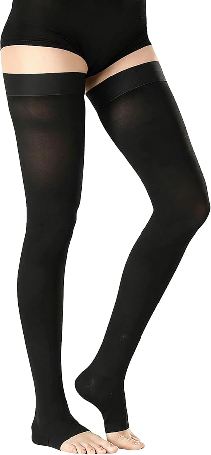 Medical Compression Stockings For Women & Men,15-20 mmHg Thigh High Compression Socks,Firm Graduated Support Hose with Silicone Dot Band-Ideal for DVT,Varicose Veins,Edema,Swelling