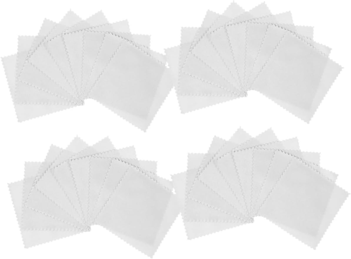50pcs Jewelry Polishing Cloths, Suede Fabric Cleaning Wipes for Silver