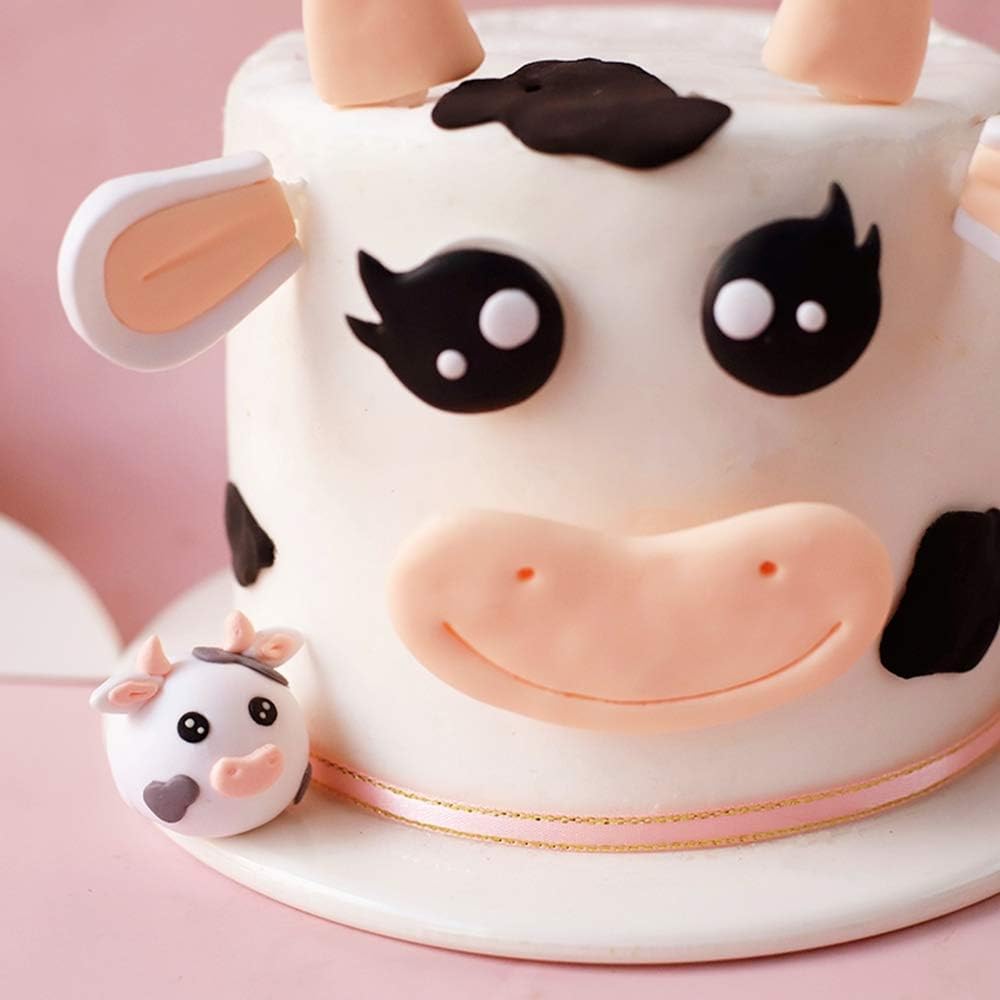 JeVenis Cute Cow Cake Decoration Farm Animal Birthday Cake Topper Cow Cake Topper for Farm Animal Baby Shower Birthday Party Decorations - Image 4