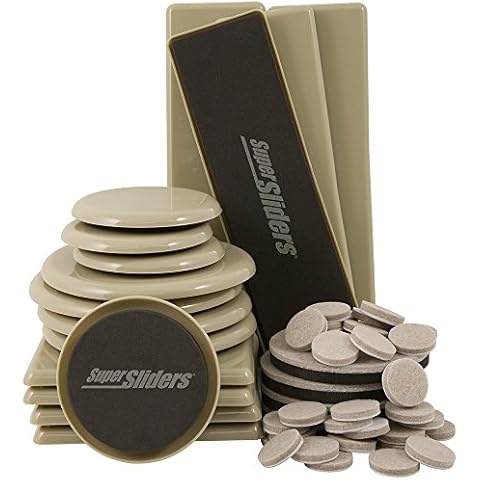 Super Sliders Reusable Furniture Sliders & Pads, Beige (52) Cover