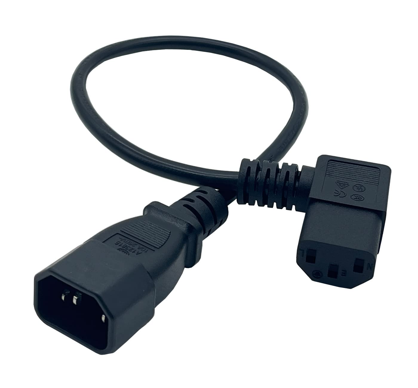 Cavo di prolunga per alimentazione PDU C13 a 3 pin femmina a C14 maschio a 3 pin maschio, 1 pezzo da 40 cm, applicabile a: computer desktop della maggior parte dei modelli, display di