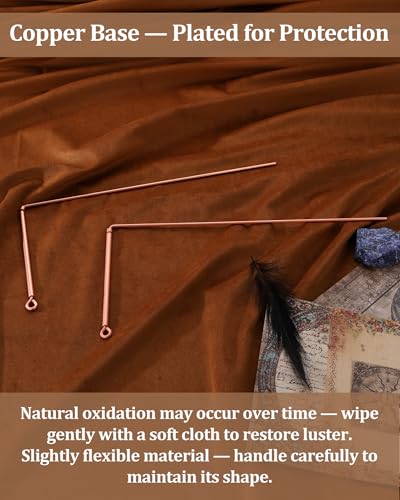 BioMag Kupfer-Wünschelruten, Premium 2er-Set aus 99,9% reinem Kupfer, mit drehbaren Griffen, leichtgängige Bewegung für Energiearbeit, Wassersuche & paranormale Erkundung