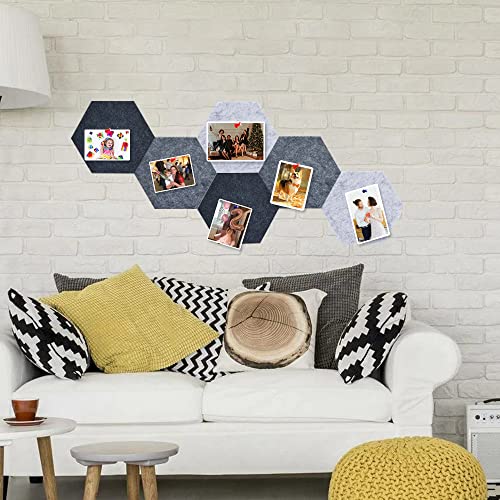 Vuzvuv 6 Pcs Gray Hexagon Cork Board Bar Strips With 50 Pushpins & Sticky Notes, Self-Adhesive Bulletin Board Strips No Damage For Wall, Felt Pin Board For Paste Notes, Photos, Schedules Offices Home #TOP5