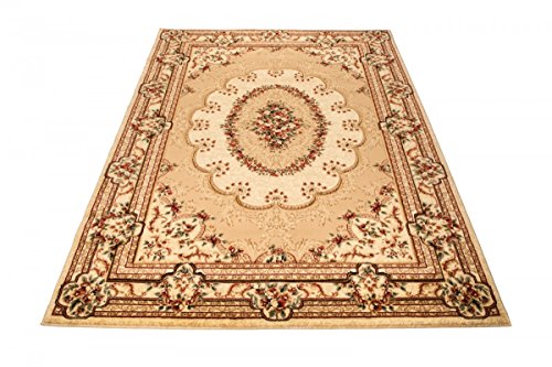 Carpeto Teppich Orientteppich Creme 200 x 400 cm Ornamente Konturenschnitt Muster Iskander Kollektion – Bild 3