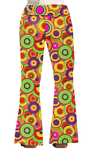 Image of Deerose Girls Halloween Hippie Bell Bottom Pants High Waist Flare Pants 5-14 Years