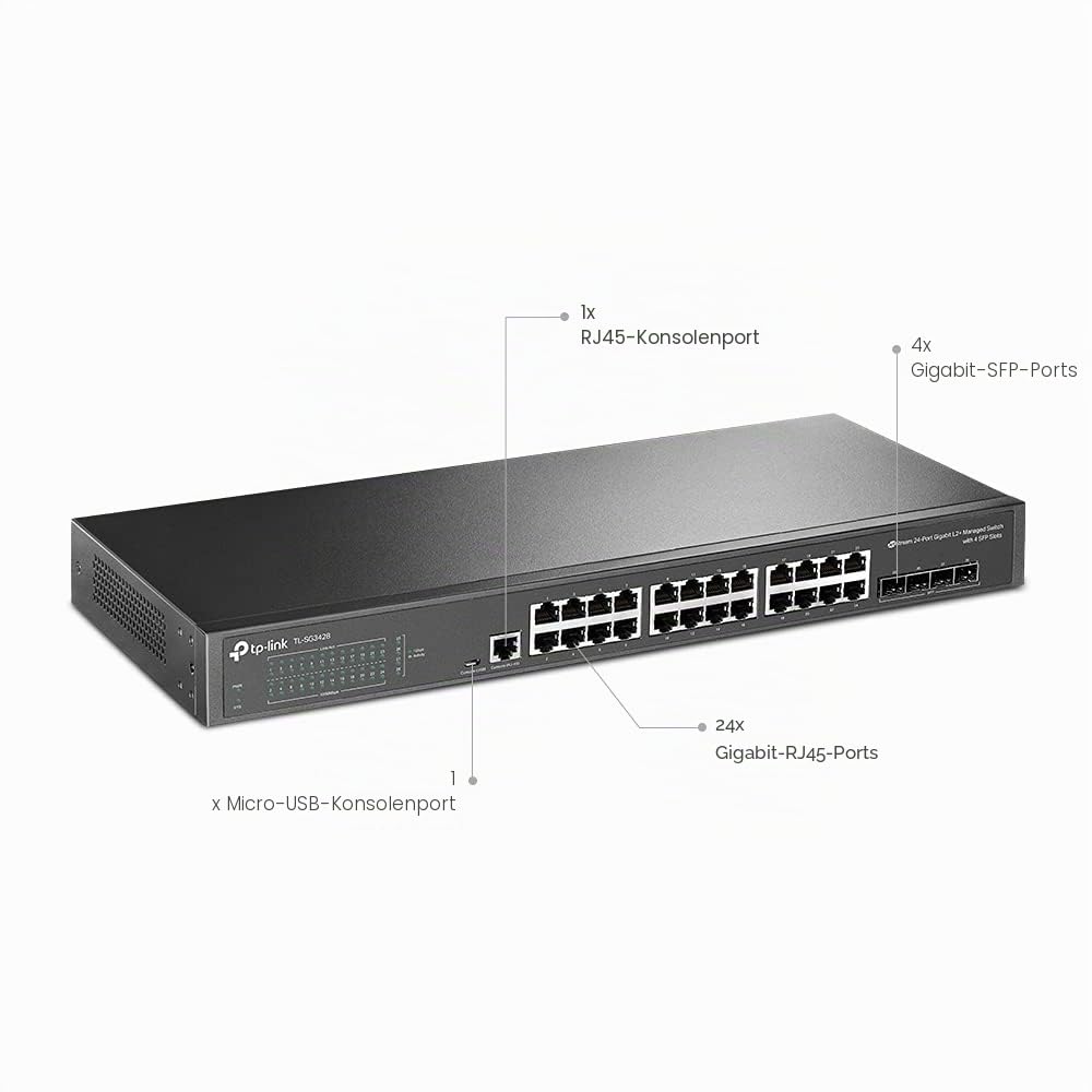 JetStream™ 24-Port Gigabit L2 Managed Switch with 4 Gigabit SFP Slots
