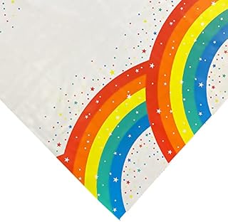 Kissymix Rainbow Table Cover - Pack of 1-180cm Recyclable Paper Tablecloths for Parties, Events and Birthdays