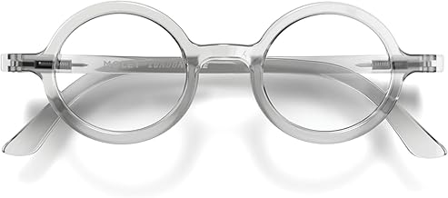 LONDON MOLE Brillen | Moley-Lesebrille | Runde | Coole Leser | Stilvolle | Herren Damen Unisex | Federscharniere | Transparent | + 2,5 Vergrößerung