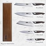 Knife Set with Magnetic Knife Holder, 6 Pieces Japanese High Carbon Stainless Steel Kitchen Knife Sets, Ultra Sharp Professional Chef Knives Sets - Image 2