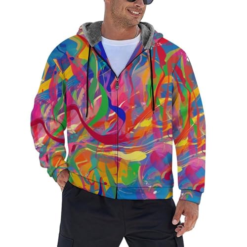 Sweat à capuche en polaire homme pull zippé hiver chaud grande taille S-5XL