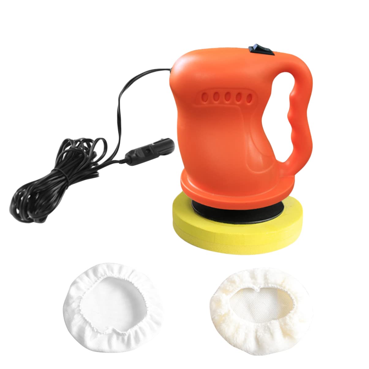 MAGICLULU 12V Car Polisher Waxing Machine Kit Ergonomic Design Heat Dissipation Easy to Use for Car Detailing and Polishing for Waxing and Buffing Orange