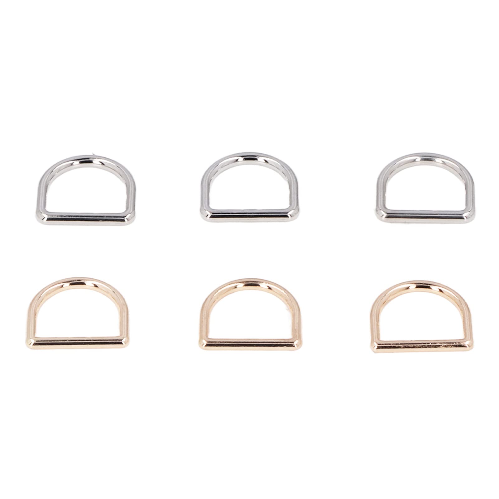 Metall-D-Ringe, stark belastbar, nahtlose Schnittstelle, Zinklegierung, Gold, Silber, D-Schnallen-Clips für DIY-Gürtel, Geldbörsen, Handtaschen, Rucksäcke, 120 Stück