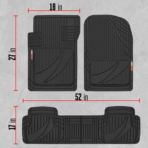 Motor Trend Flextough Advanced Performance Car Floor Mats & Cargo Liner - 4Pc Hd Rubber Floor Mats & Trunk Mat For Car Suv Van Auto #TOP3