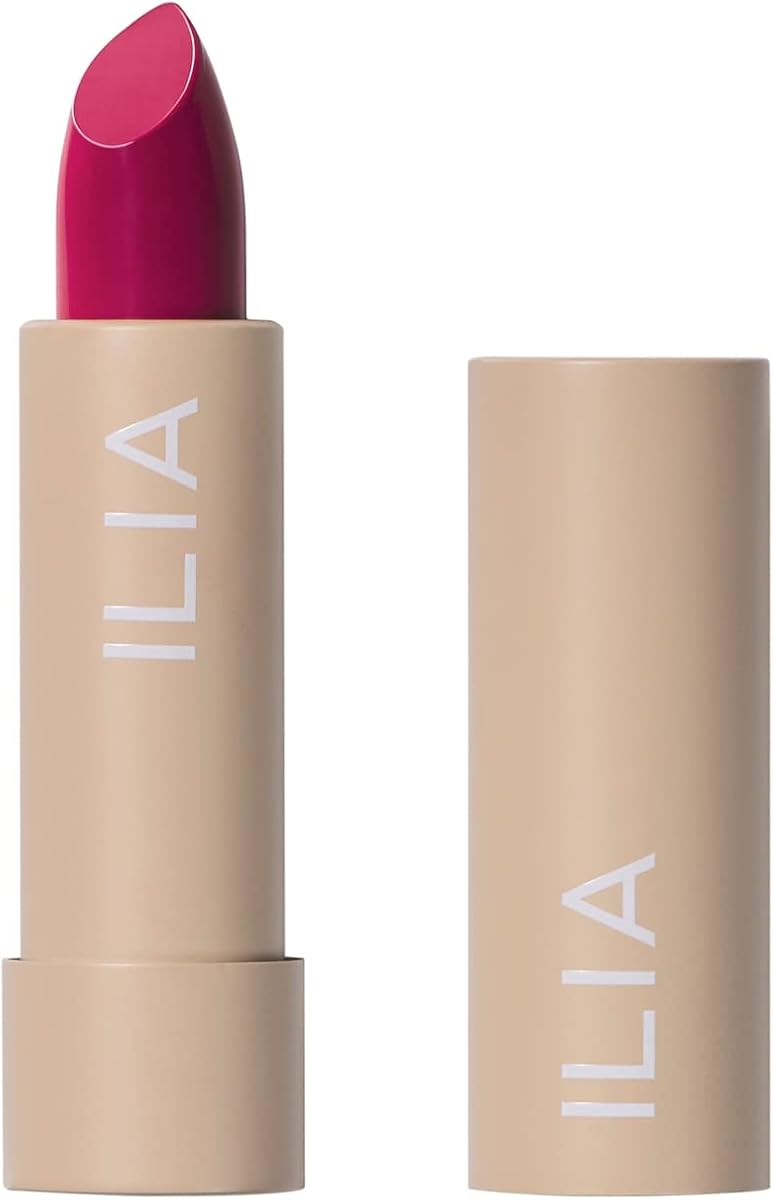ILIA - Color Block Lipstick | Non-Toxic, Vegan, Cruelty-Free, Hydrating + Long Lasting, No Budge Color with Full Coverage (Knockout (Bold Magenta With Cool Undertones), 0.14 oz | 4 g)