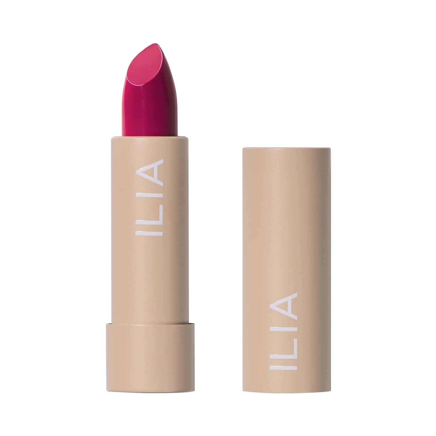 ILIA – Color Block Lipstick | Non-Toxic, Vegan, Cruelty-Free, Hydrating + Long Lasting, No Budge Color with Full Coverage (Knockout (Bold Magenta With Cool Undertones), 0.14 oz | 4 g)