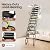 12 Steps Attic Ladders Pull Down System Kit,Heavy Duty Folding Loft Staircase,Wall-Mounted Telescoping Attic Stairs,661.39 LBS Load Capacity