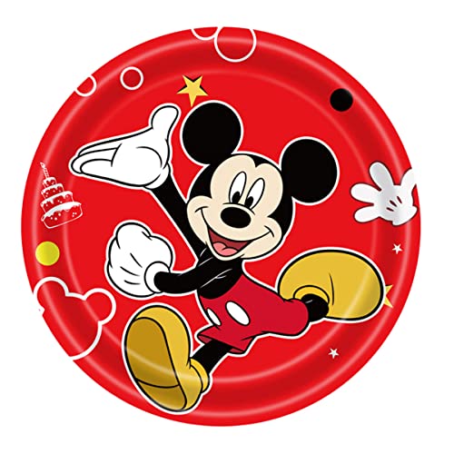 Mickey Mouse Theme Birthday Party Supplies,Includes 20 Paper Plates - 20 Napkin - 1 Table Cloth Serves 20 Guest #TOP1