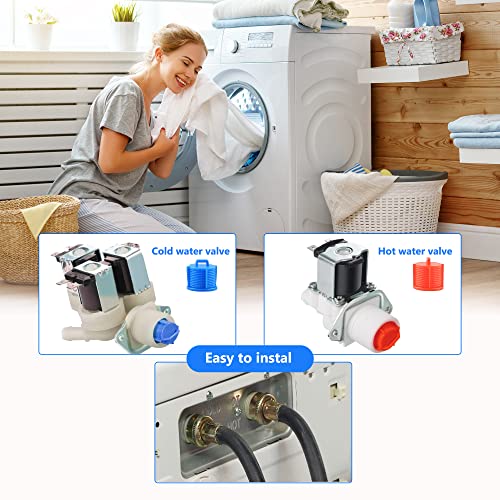 Bxizxd Agm73269501 Washer Water Inlet Valve Filter Screen Replacement For Ken-More L-G Washing Machine 1810261, Ap5202486, Ps3618281, Eap3618281, 3 Red And 3 Blue Inlet Filters #TOP4