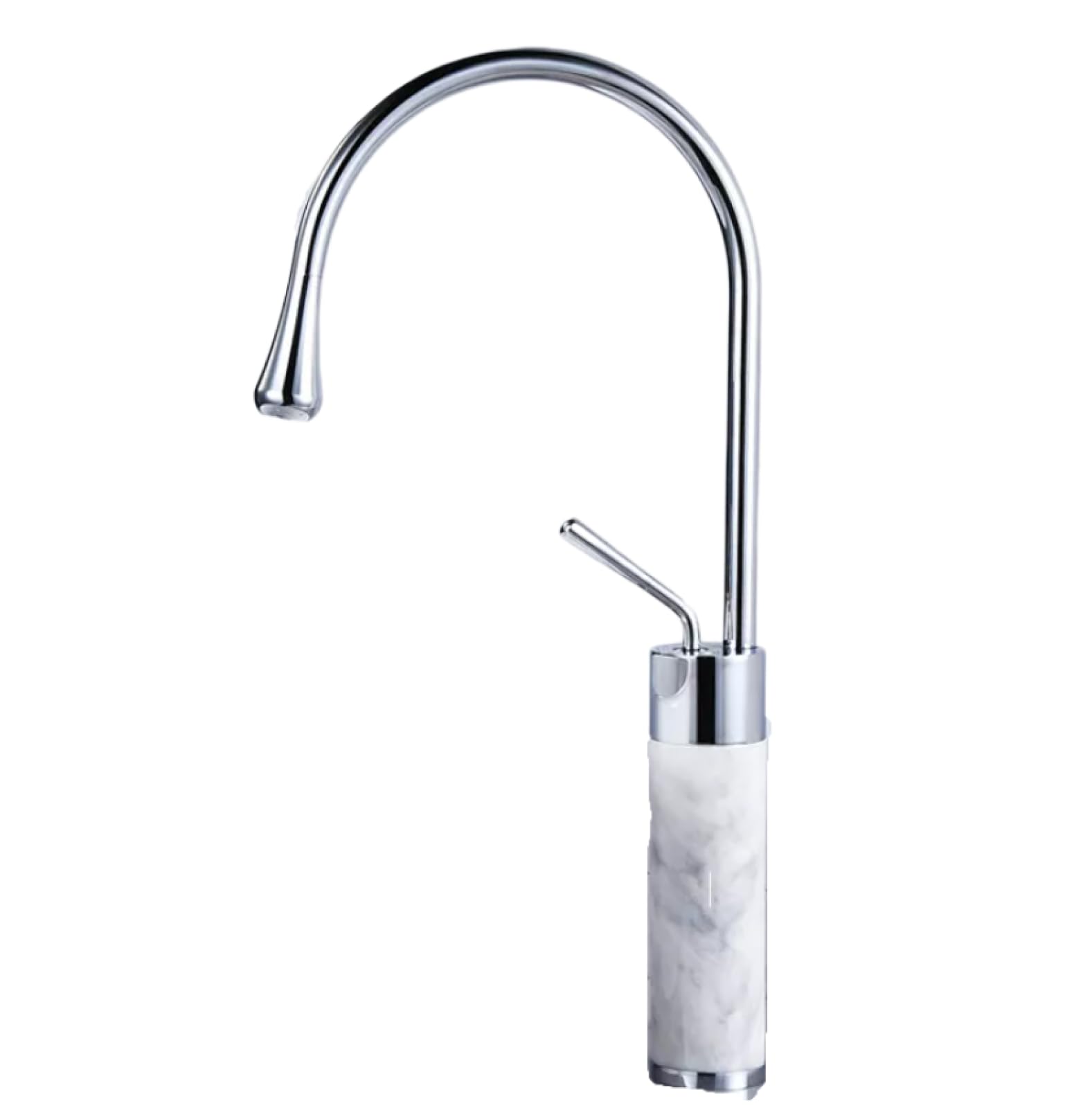 Robinet en cuivre et marbre naturel pour vasque à poser moderne