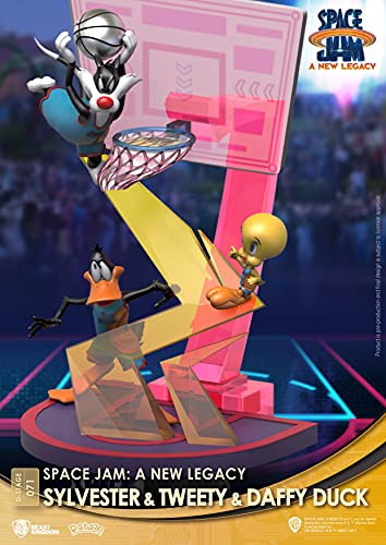 Beast Kingdom Space Jam: A New Legacy: Sylvester, Tweety Bird & Daffy Duck Ds-071 D-Stage Statue,Multicolor,6 Inches #TOP4