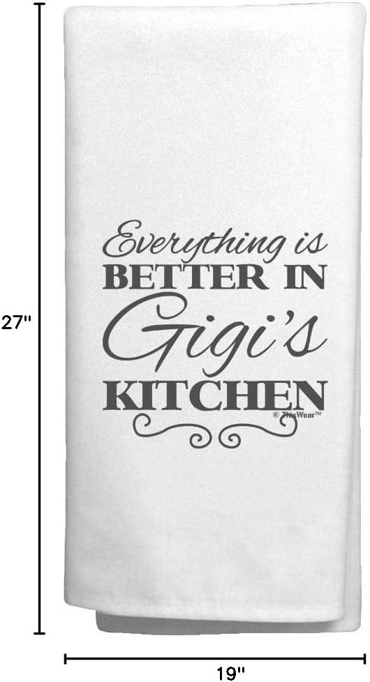 Gigi Grandma Gifts Better in Gigi's Kitchen Gigi Gift Set Gigi Mother's Day 2 Pack Kitchen Tea Towels White