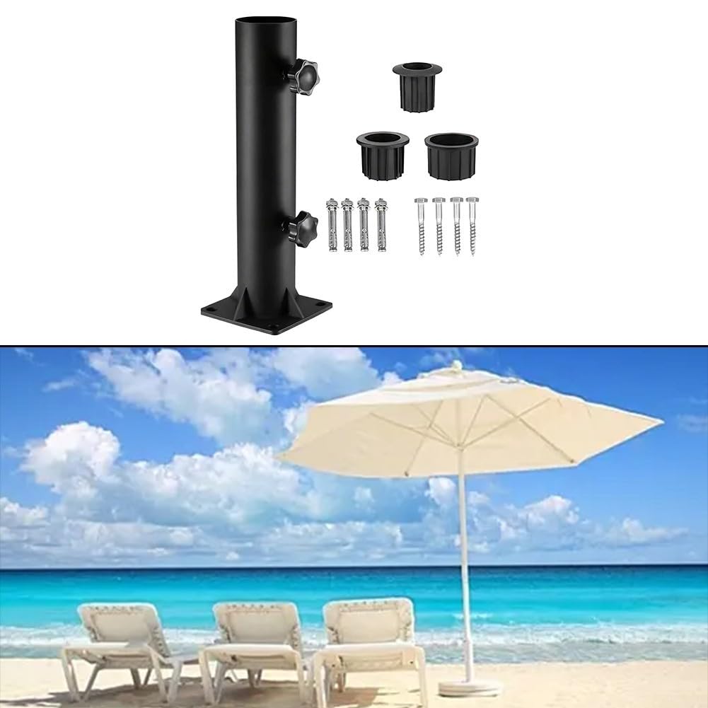 Paragüero para exteriores con base de hierro pesado, soporte triangular para patio, jardín, terraza y playas, diseño resistente a la intemperie para Stabili