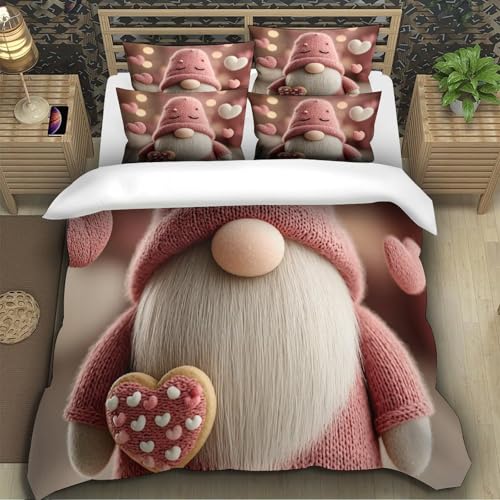 Housse de couette Valentin hypoallergique 3D zippée super douce