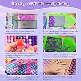 NEWENMO Cute White Tiger Diamond Painting Kits Adults,5D Flowers and Butterflies Diamond Art,DIY Diamond Arts Mosaic Kits for Adults Beginner,Full Round Drill Gem Art for Home Decoration,30x40cm - Image 6