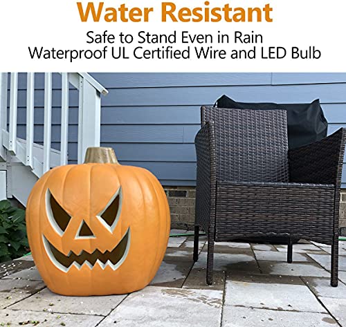 Halloween Pumpkin Lantern -Jack-O-Lantern Lights - Holiday Pre-Lit Pumpkin Lantern - Halloween Decorations Outdoor/ Indoor Pumpkin Festival Celebration Garden, Patio, Front Door Decor 21In Anger Face #TOP2
