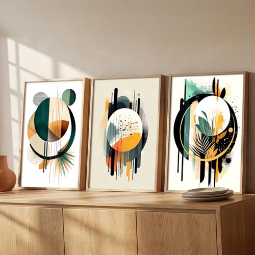 Image of kotart Painting for Wall Decoration - Modern Art Wall Decor Framed Painting for Living Room Bedroom - Framed Wall Posters /Paintings with Frame Set of 3-D (Art 9, 13x17 inch)