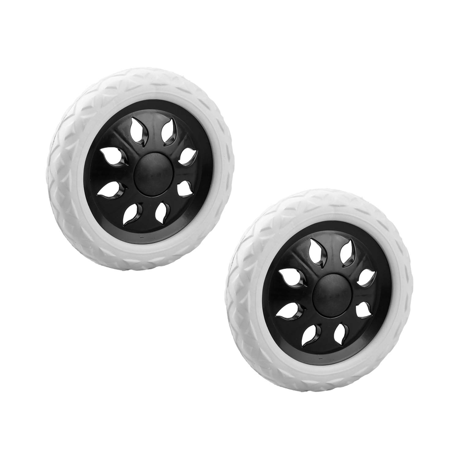 Gaomumu 2PCS Shopping Cart Wheel Replacement, Trolley Caster Replacement Suitable for Hand Pull Cart, Luggage Trolley & Shopping Trolleies(Black & White)